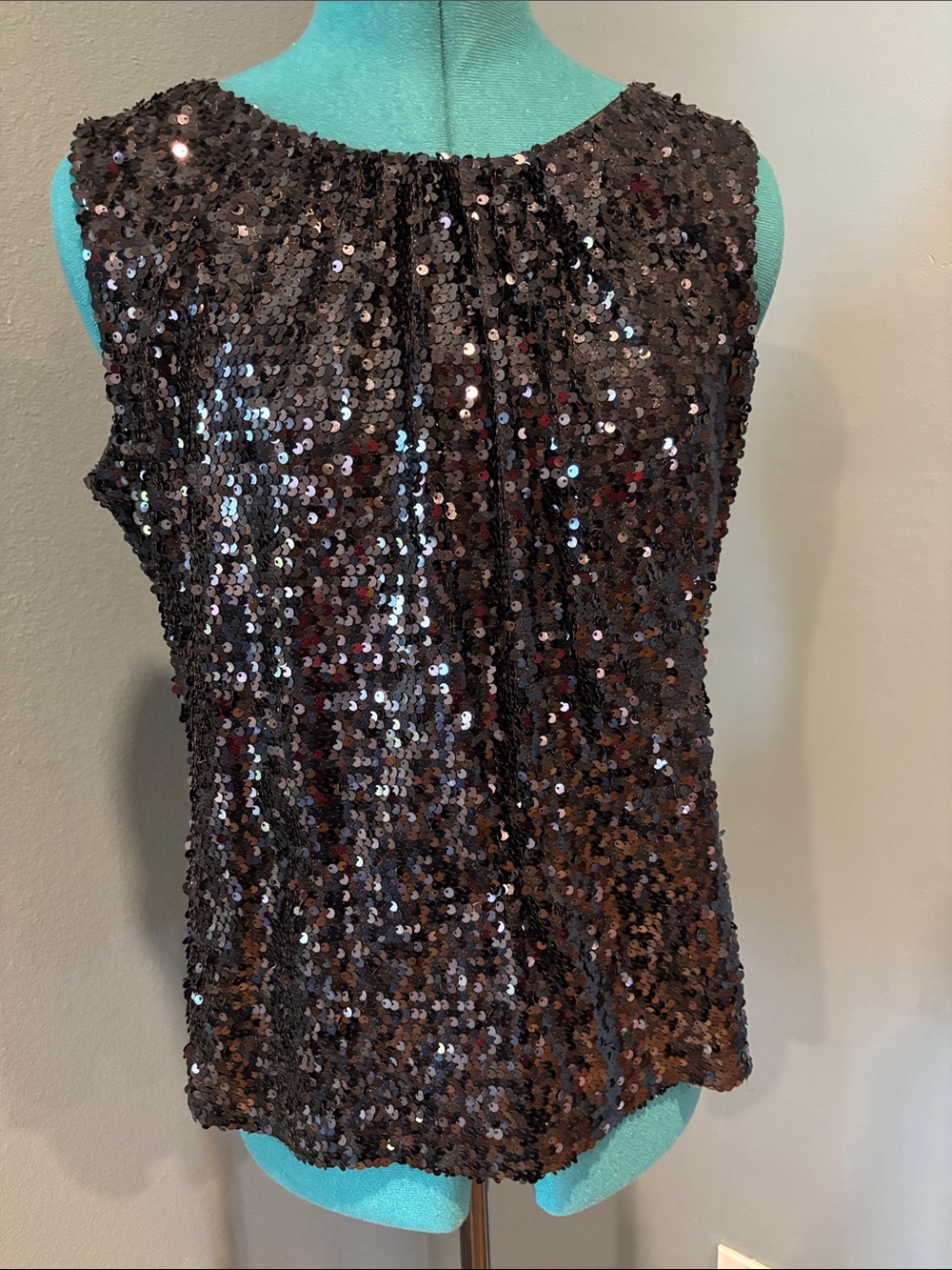 Calvin Klein Black Sequin Sleeveless Camisole